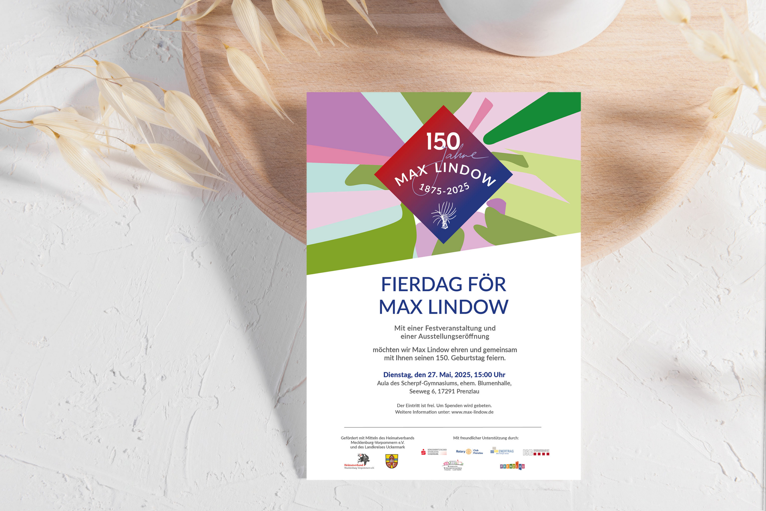 Max Lindow Karte für Festtag