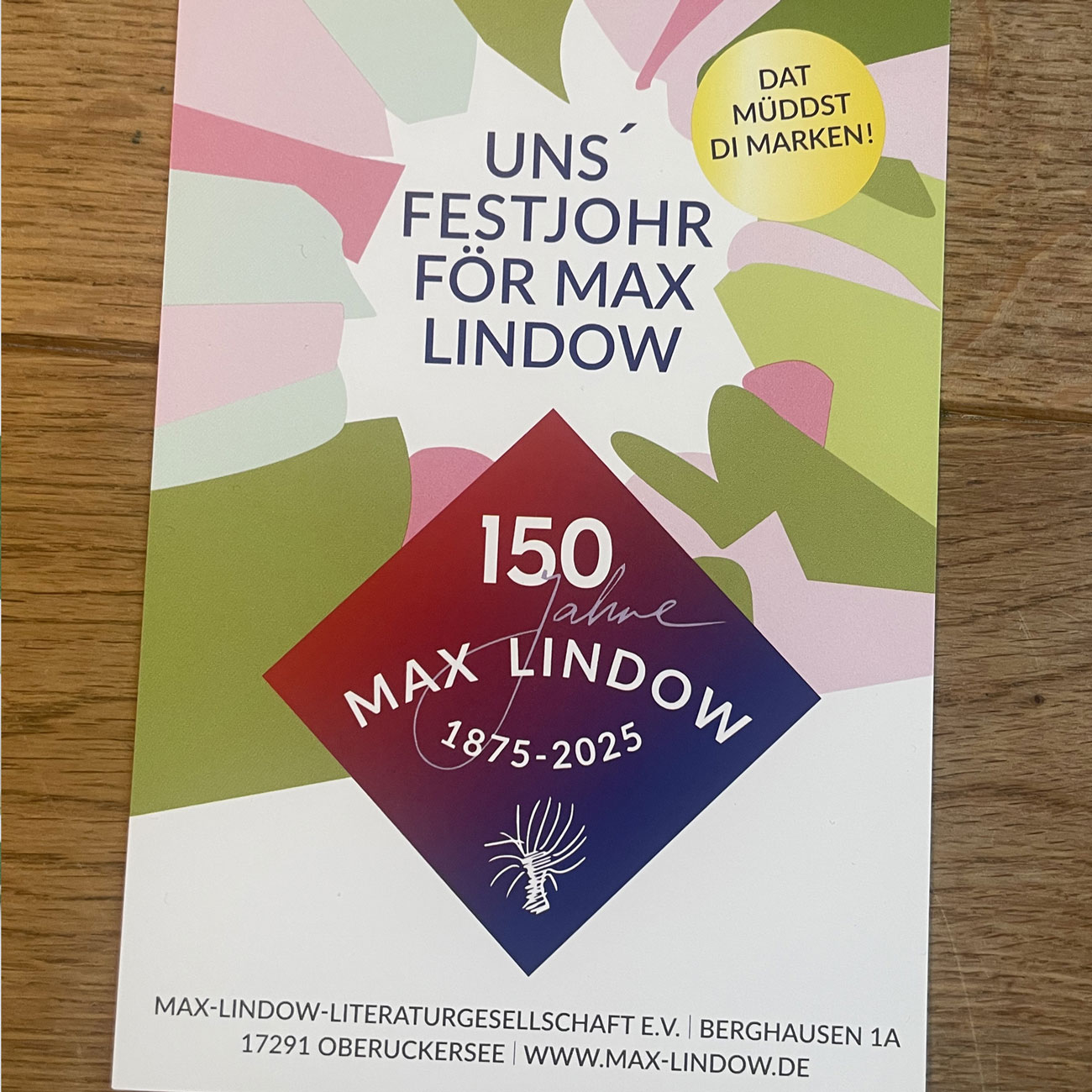 Max Lindow Festtag save the Date Karte